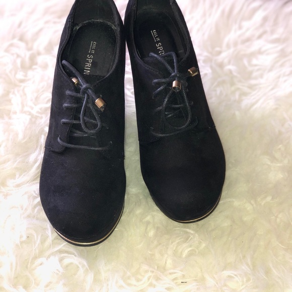 Black Wedge Booties - Picture 7 of 8